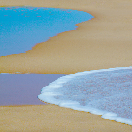 Beach Puddles | 35x35 Framed | Limited Edition of 10