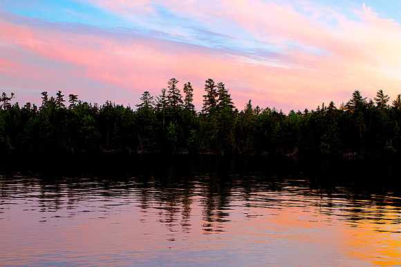 Sundown on Upper Saranac 24x36 Framed Limited Edition of 10