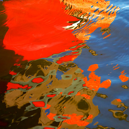 Reflections of a Red Row Boat 45x45 Framed Limited Edition of 10