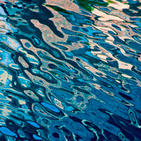 Blue Jazz I, facemounted to plexi, white wood floating frame, 41.5" H x 41.5" W