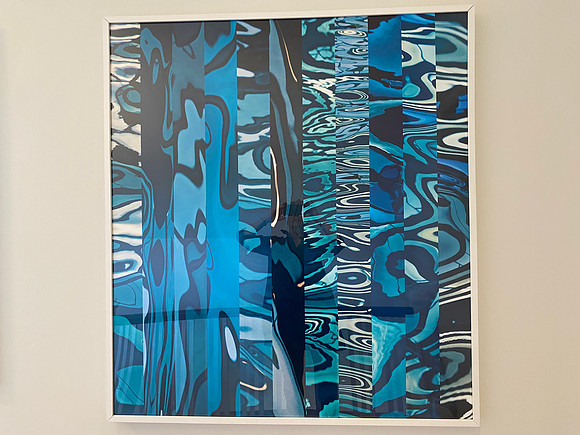 Untitled I 45"H x 45"W archival pigment print in white wood frame
