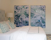Unittiled triptych, facemounted to plexi white floating frame 64"H x 42"W