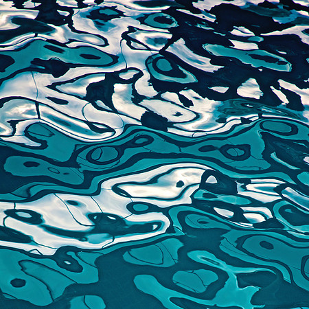 Pool Paints I--face-mounted to plexi in white floating frame 41.5"H x 41.5"W