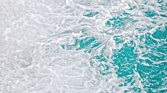 Tempest in Tiffany Blue II --plexi facemounted, white floating frame, 41"H x 73"W
