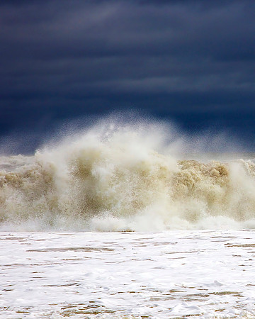 Ocean Road Beach Surge I, facemounted to acrylic in white wood floating frame, 55"H x 45"W